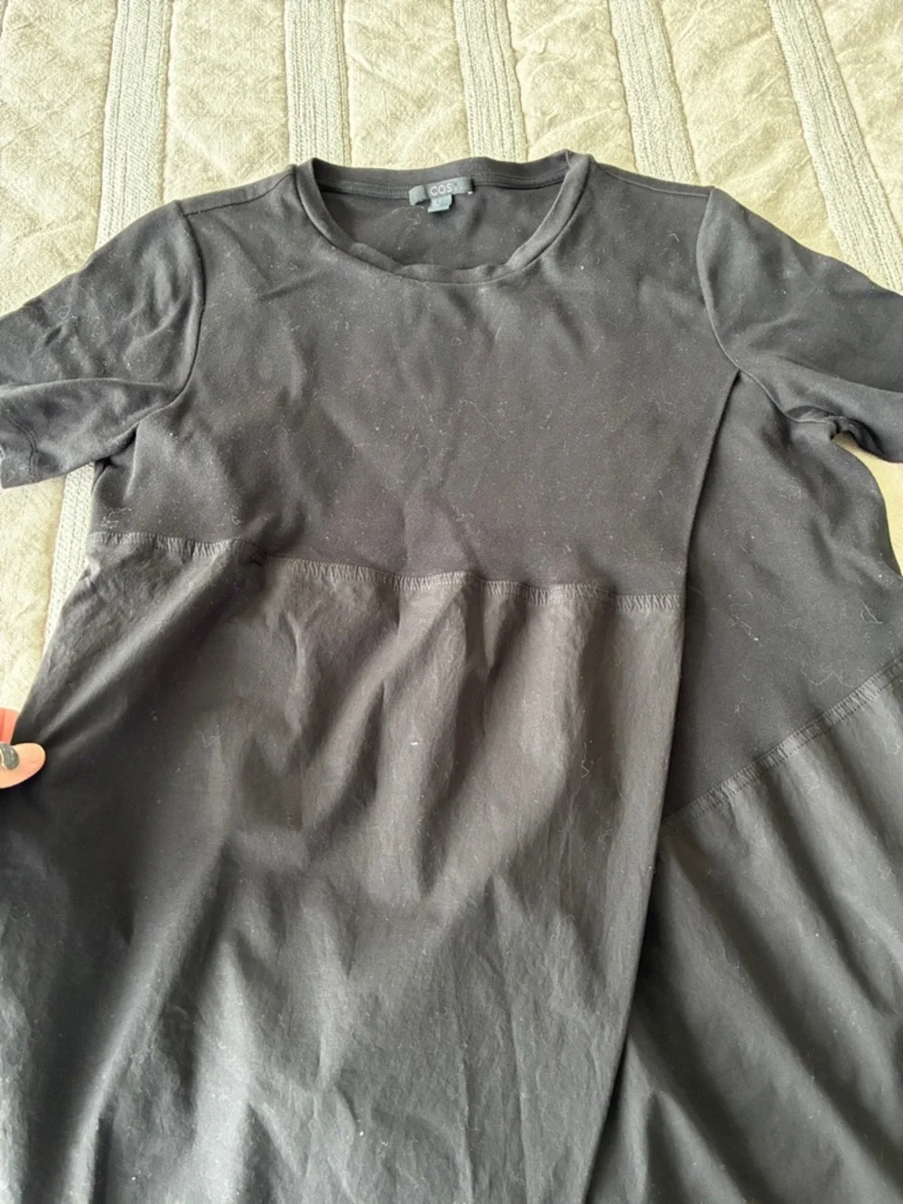 COS Black Short-Sleeve Mini A-Line Dress - Picture 7 of 7